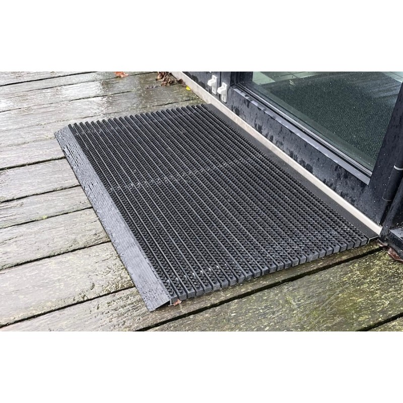 outline deurmat / buitenmat - schoonloopmat - zwart