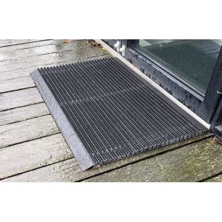 outline deurmat / buitenmat - schoonloopmat - zwart