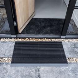 outline deurmat / buitenmat - schoonloopmat - zwart