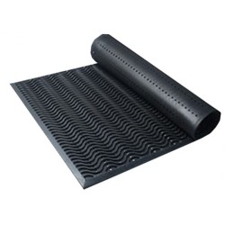 rubber deurmat - anti slip rubbermat - rubberen schoonloopmat - 90 x 150 cm - wave