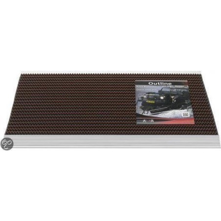 Outline deurmat / borstelmat voor buiten 60 x 40 cm - bruin