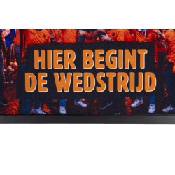 WK 2026 deurmat - schoonloopmat - hier begint de wedstrijd - 45 x 75 cm