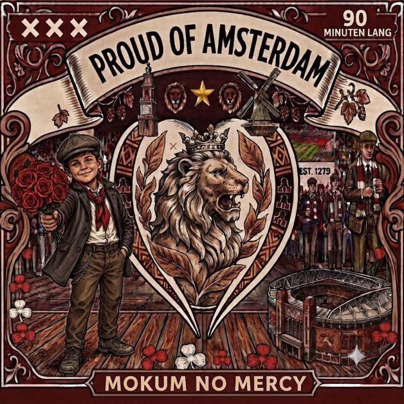 Uniek Amsterdam Voetbal Mancave wandkleed / vloerkleed  - Proud of Amsterdam