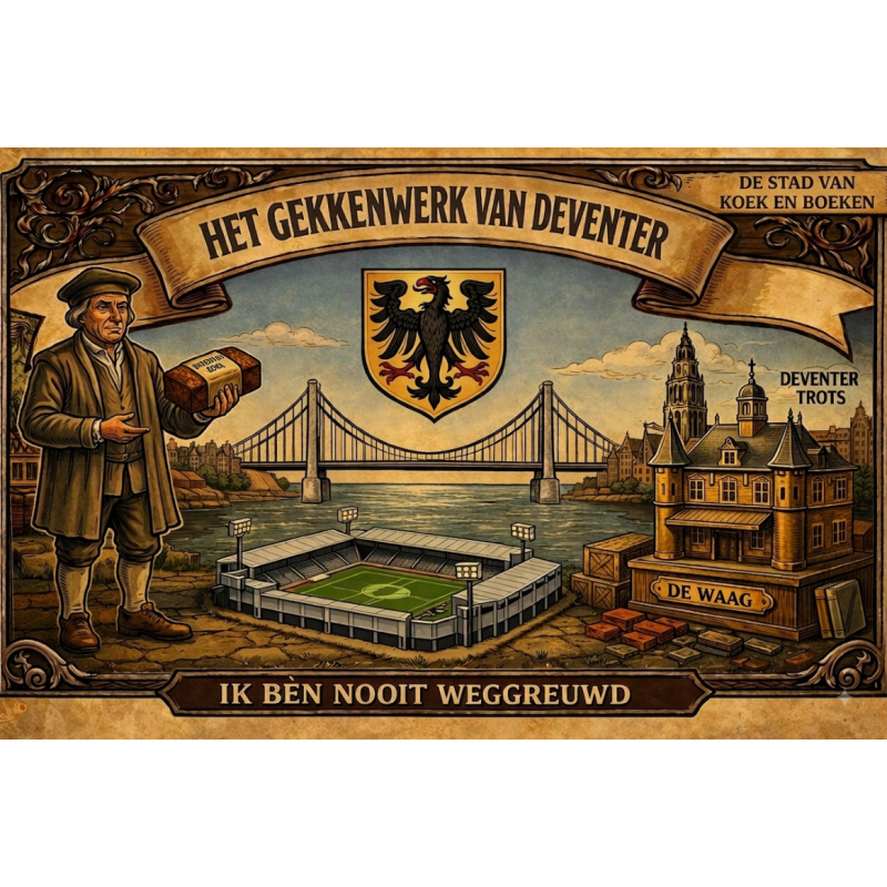 Vintage  Deventer wandkleed - vloerkleed - mancave kleed  71 x 118 cm