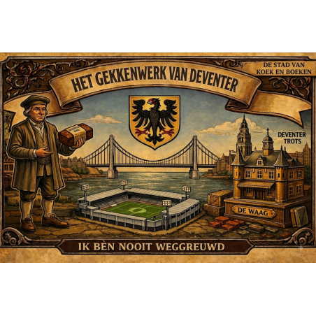 Vintage  Deventer wandkleed - vloerkleed - mancave kleed  71 x 118 cm